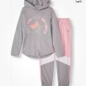 Marika Girls Pink/Gray Hoodie/PantsSet Size Small (7-8) NEW